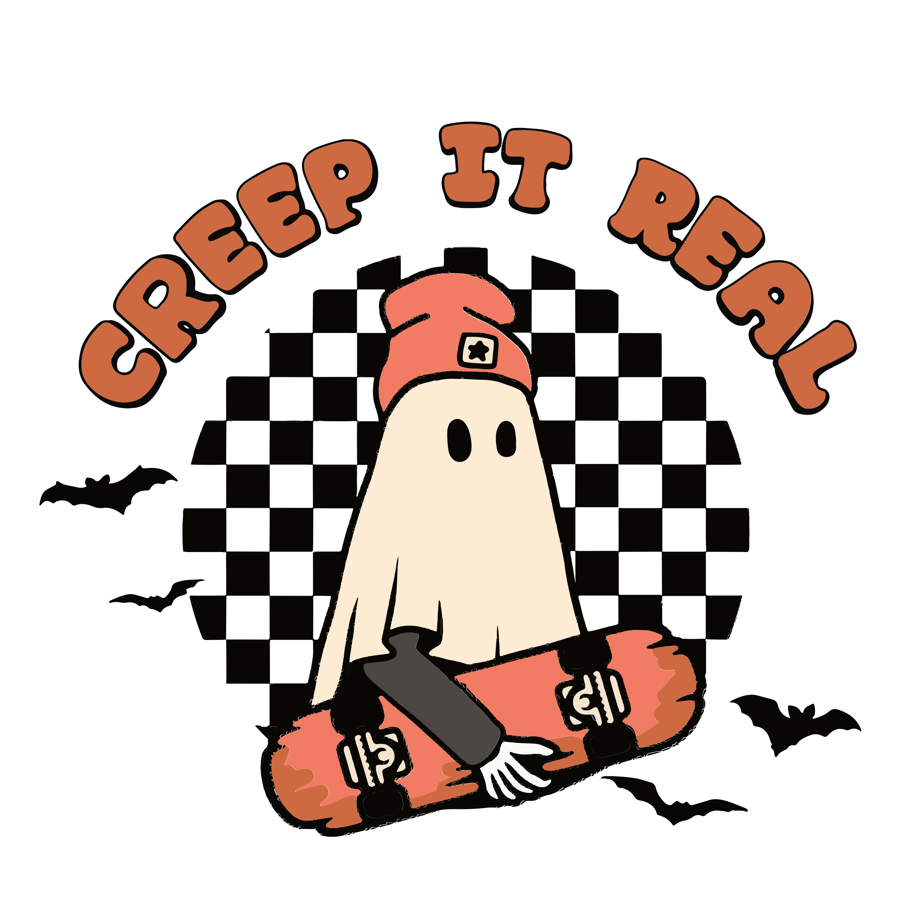 Creep It Real- Ghost w/ skateboard Scorpio 65 Designs