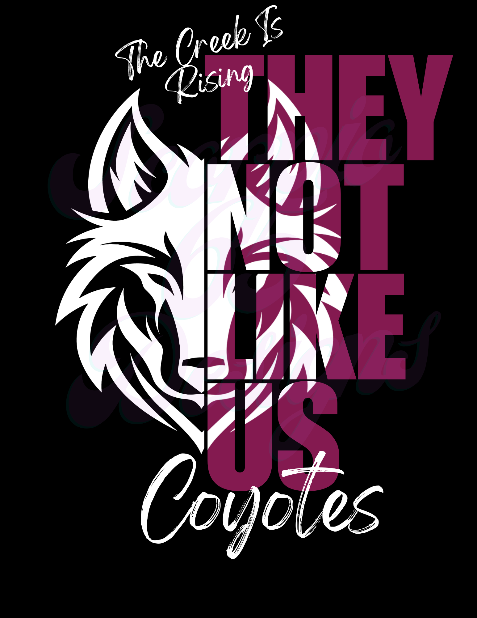 West Creek Coyote Head- They Not Like Us Design Scorpio 65 Designs