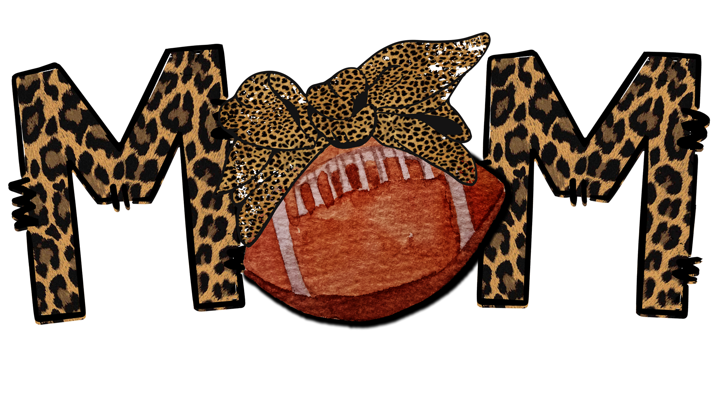 Football Mom Leopard - with bow Scorpio 65 Designs