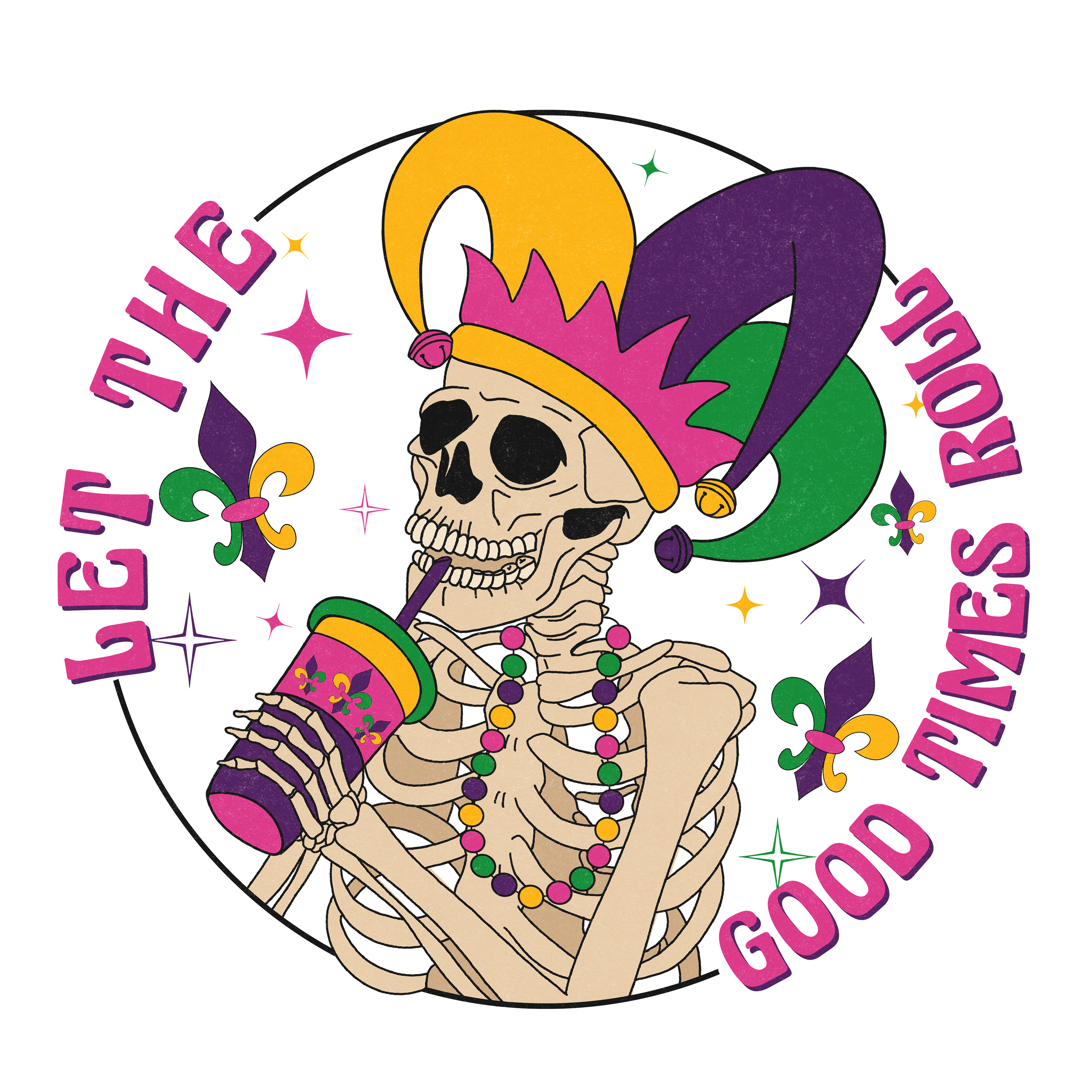Copy of Mardi Gras skeleton hands top Scorpio 65 Designs