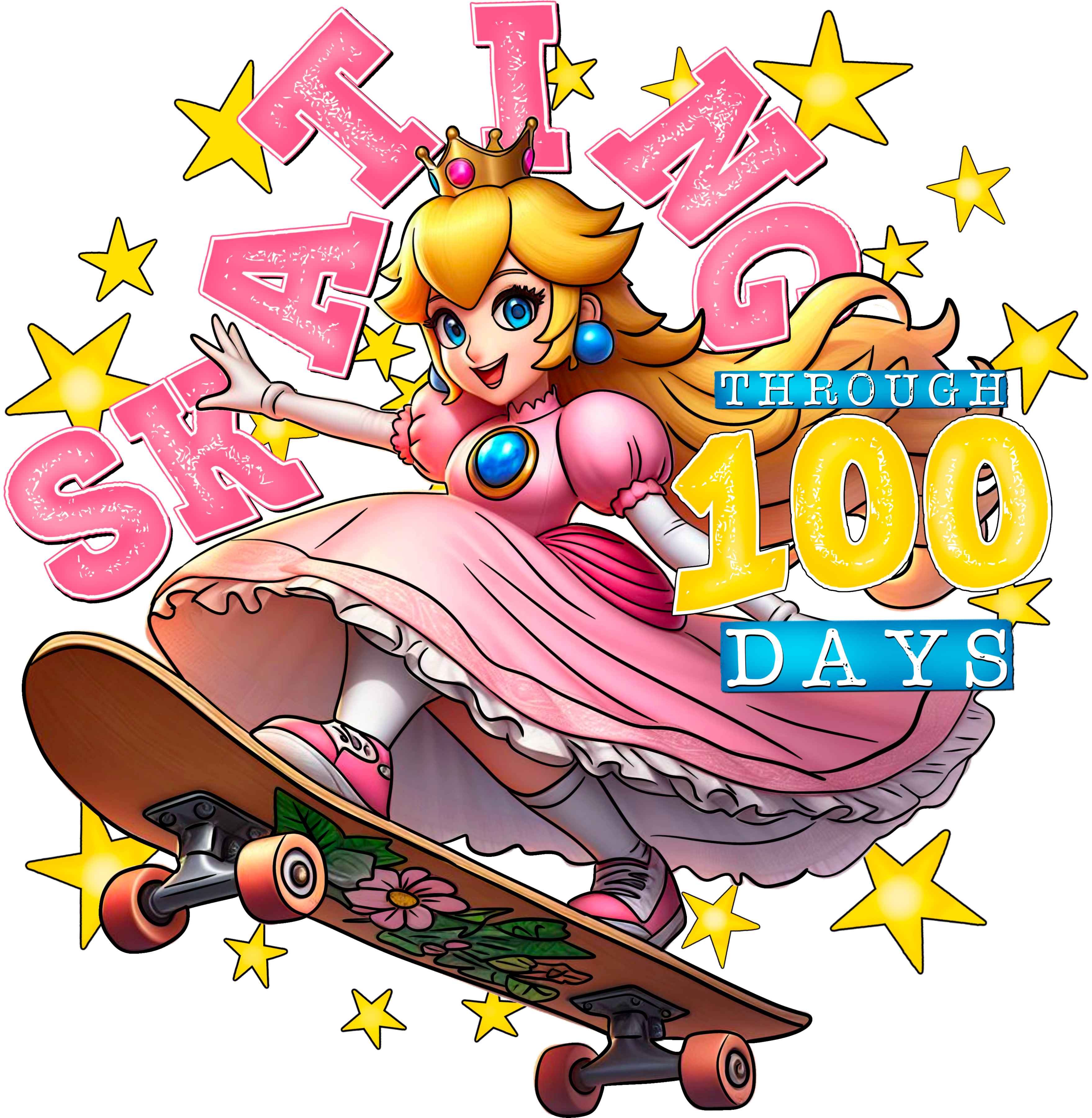Skating Through 100 days - peach Scorpio 65 Designs