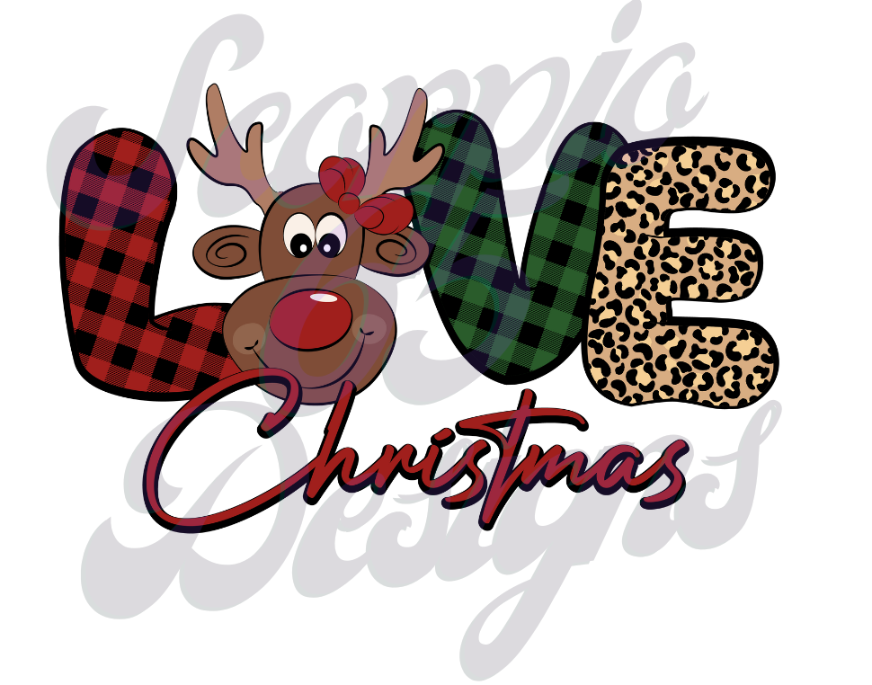 Deers Love Christmas DTF Transfers Scorpio 65 Designs