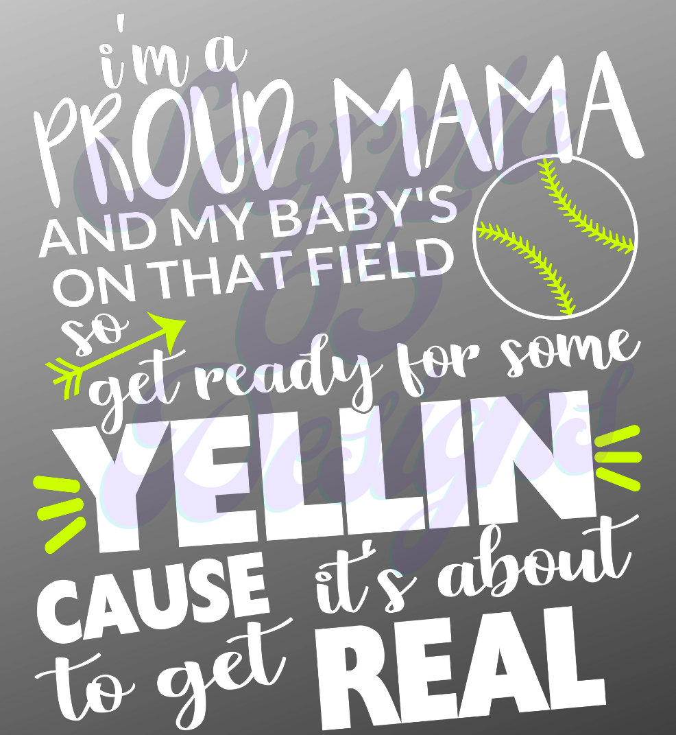 I'm A Proud Mama Baseball DTF Transfers Scorpio 65 Designs