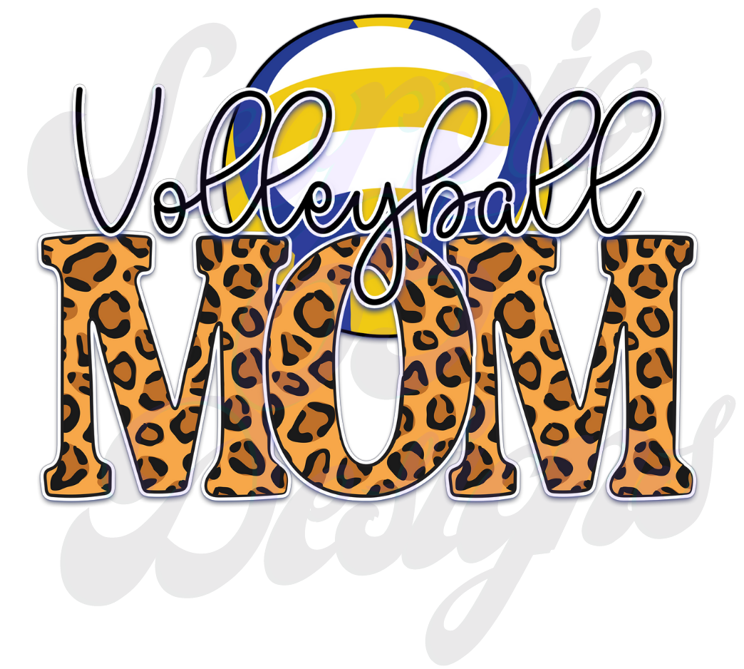 Volleyball Mom Leopard DTF Transfers Scorpio 65 Designs