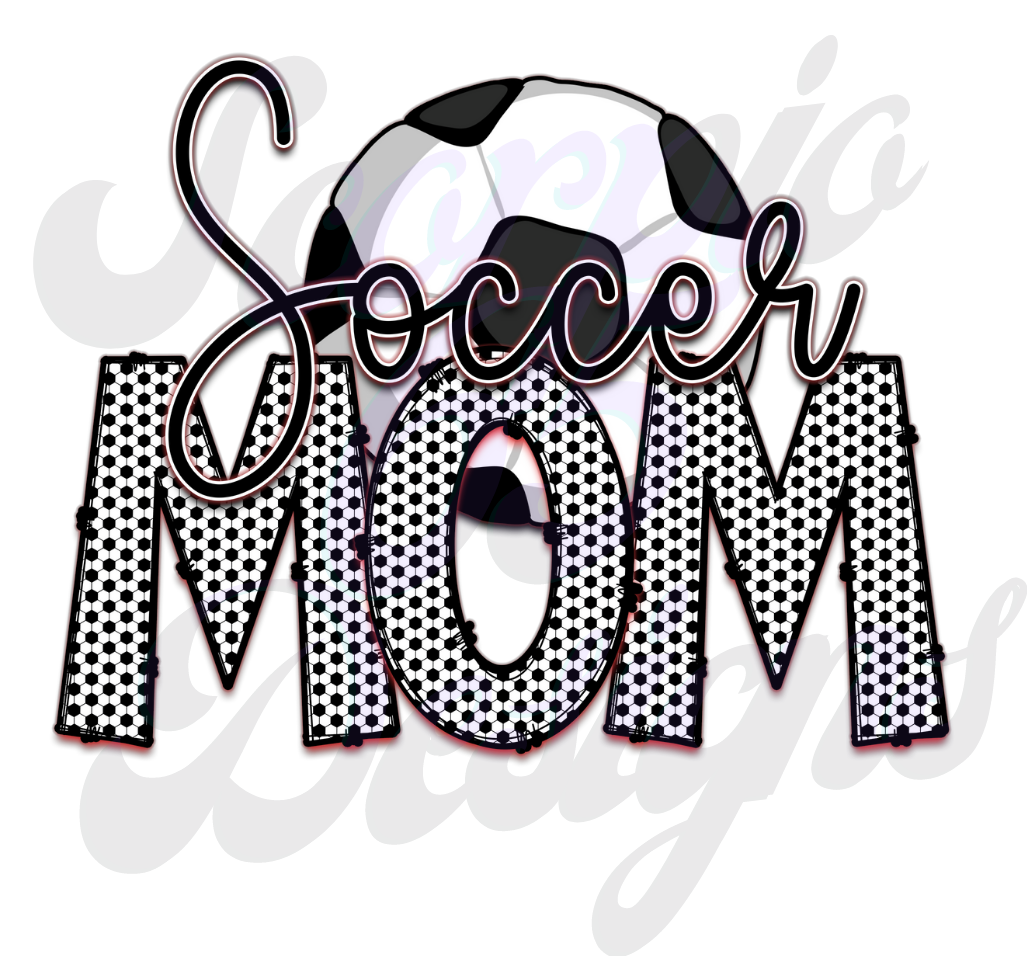 Soccer Mom Checkered DTF Transfers Scorpio 65 Designs