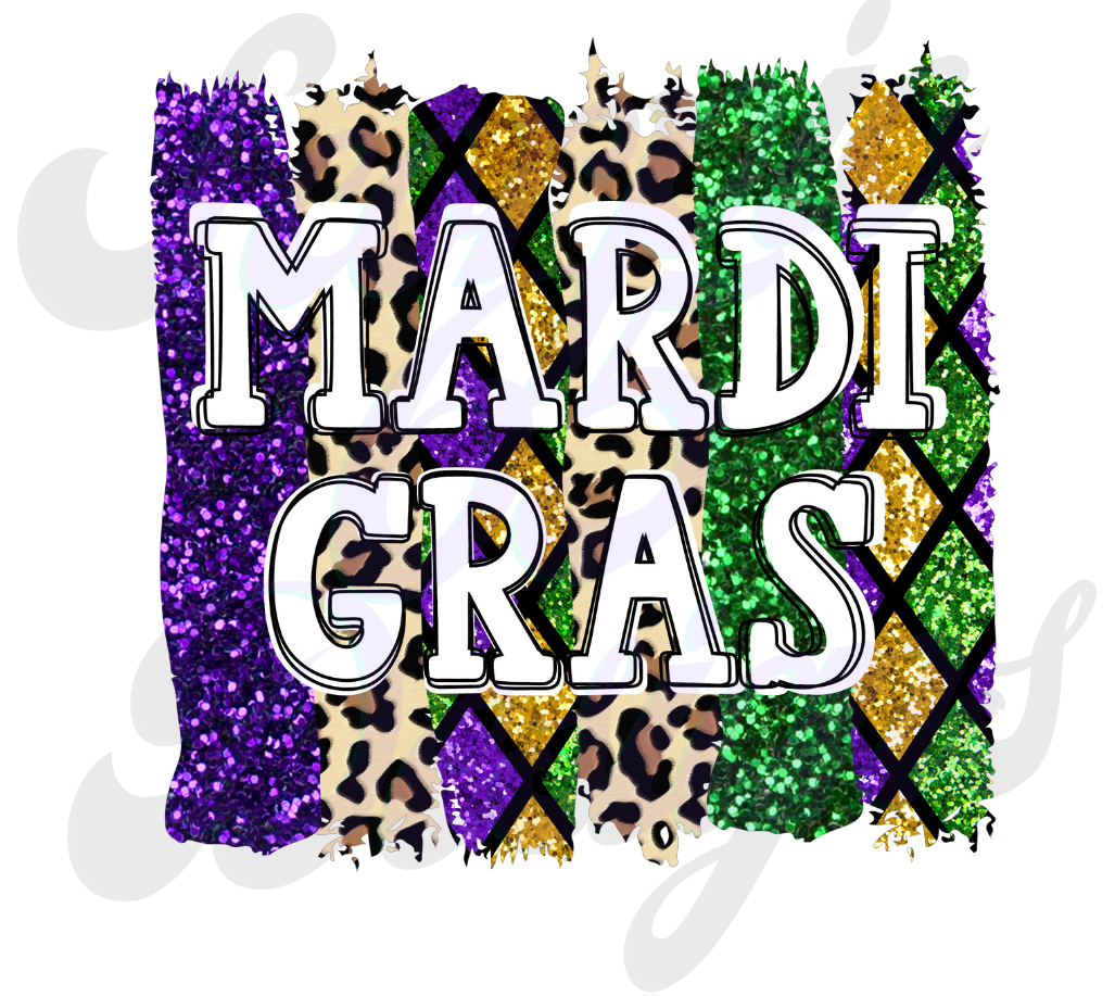 Mardi Gras Sparkle Background DTF Transfers Scorpio 65 Designs