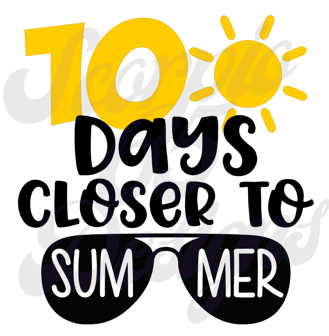 100 Days Closer to Summer DTF Transfers Scorpio 65 Designs