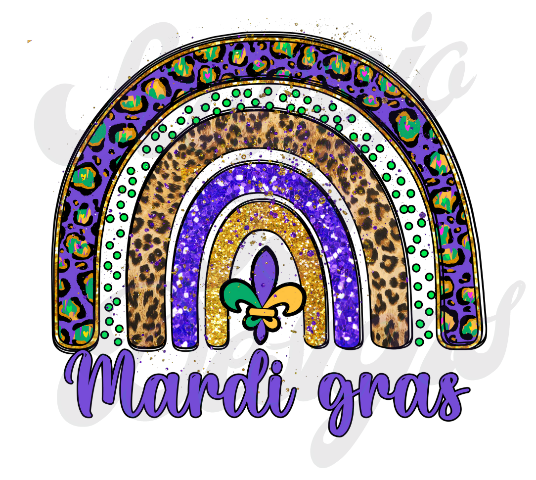 Purple Mardi Gras Rainbow DTF Transfers Scorpio 65 Designs