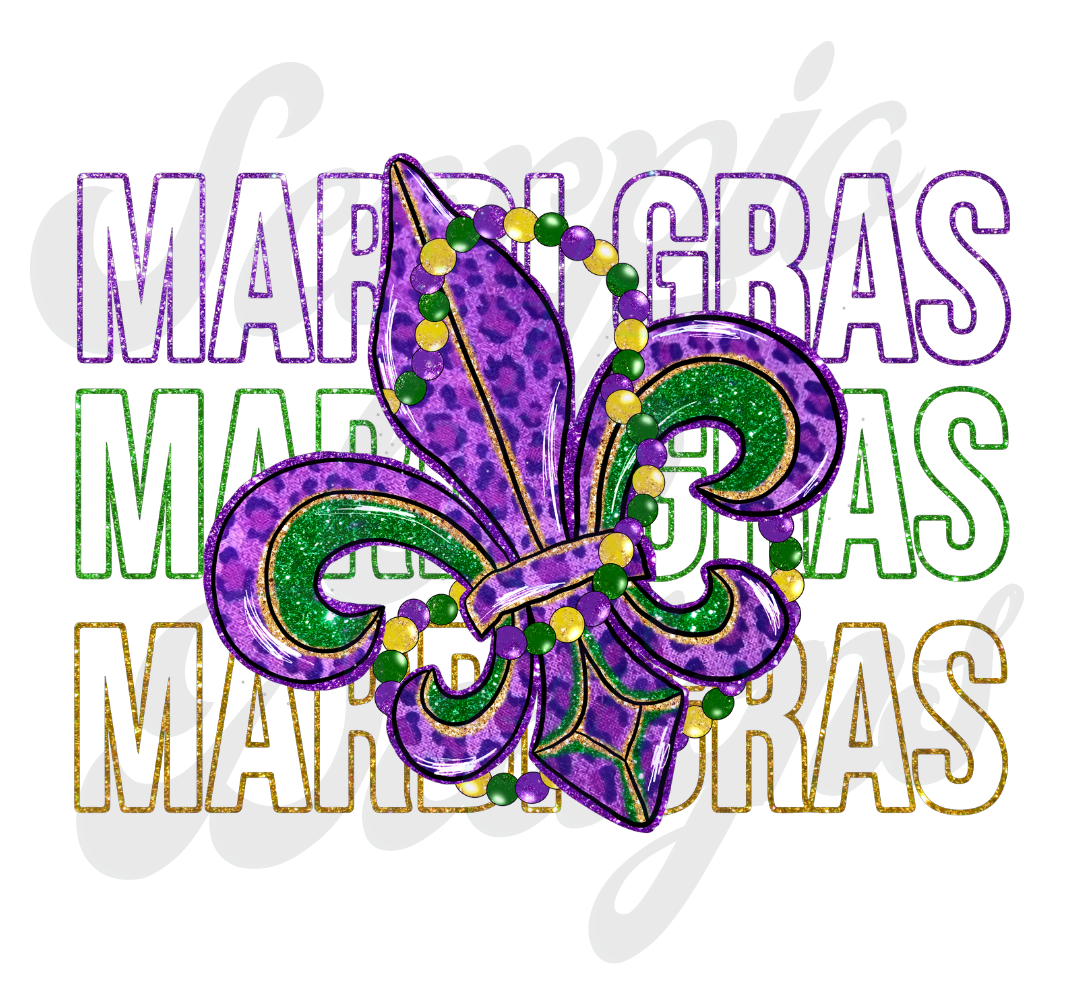 Purple Mardi Gras DTF Transfers Scorpio 65 Designs