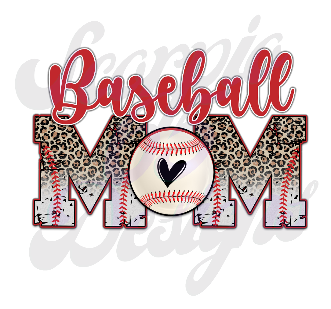 Bold Baseball Mom Cheetah DTF Transfers Scorpio 65 Designs
