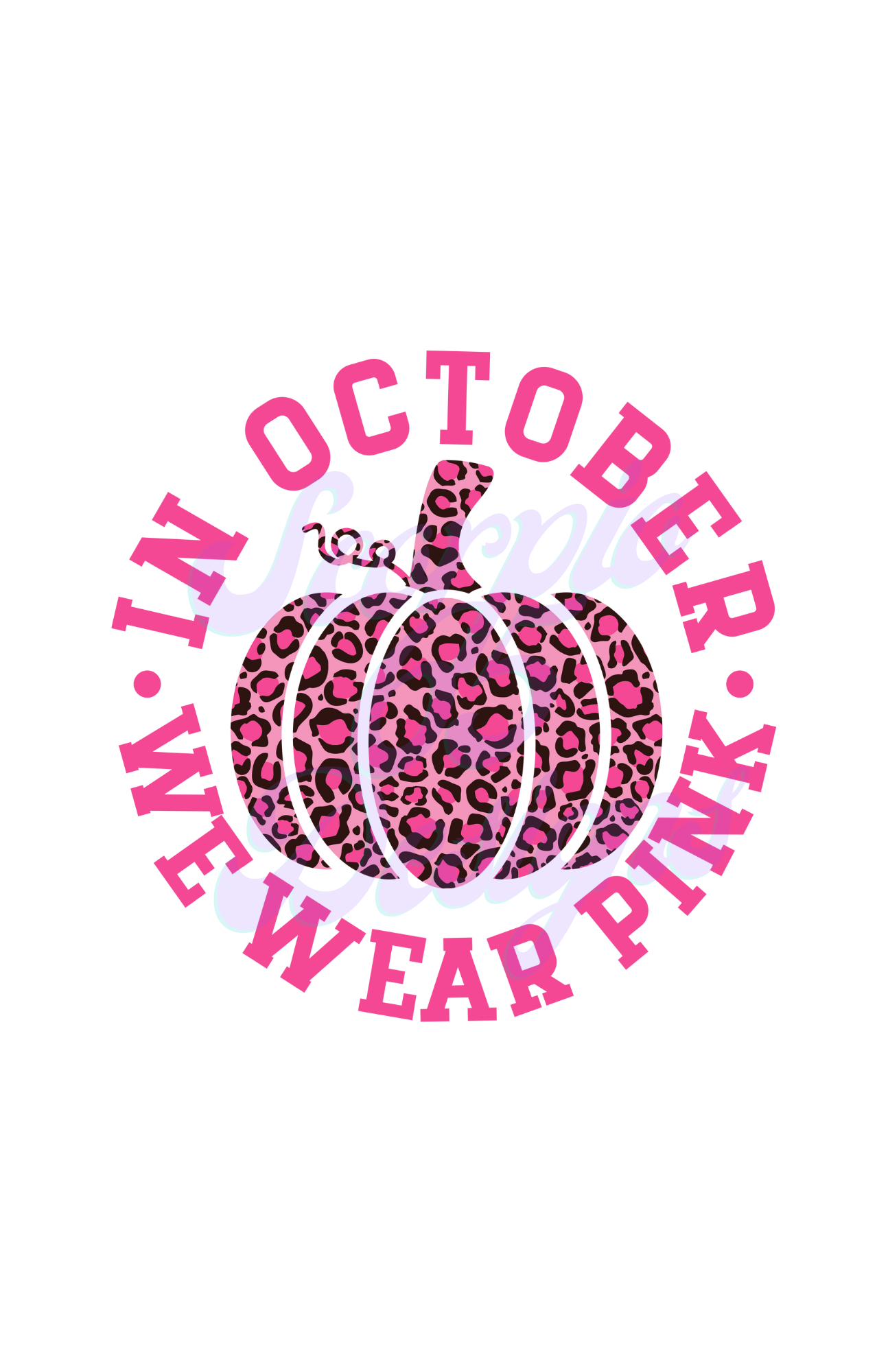 In October We Wear Pink Cheetah Pumpkin DTF Transfers Scorpio 65 Designs