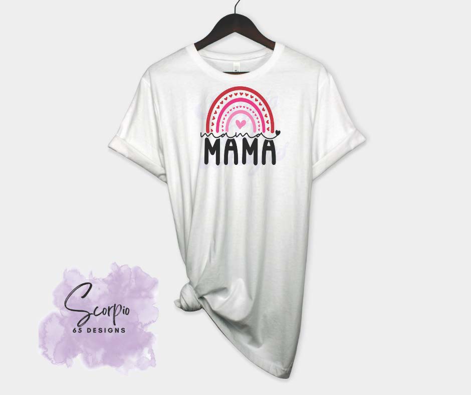 Mama Mama Pink Rainbow DTF Transfer Scorpio 65 Designs