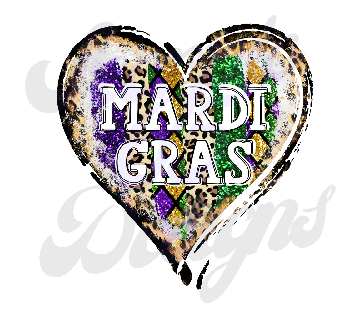 Mardi Gras in Our Hearts DTF Transfers Scorpio 65 Designs