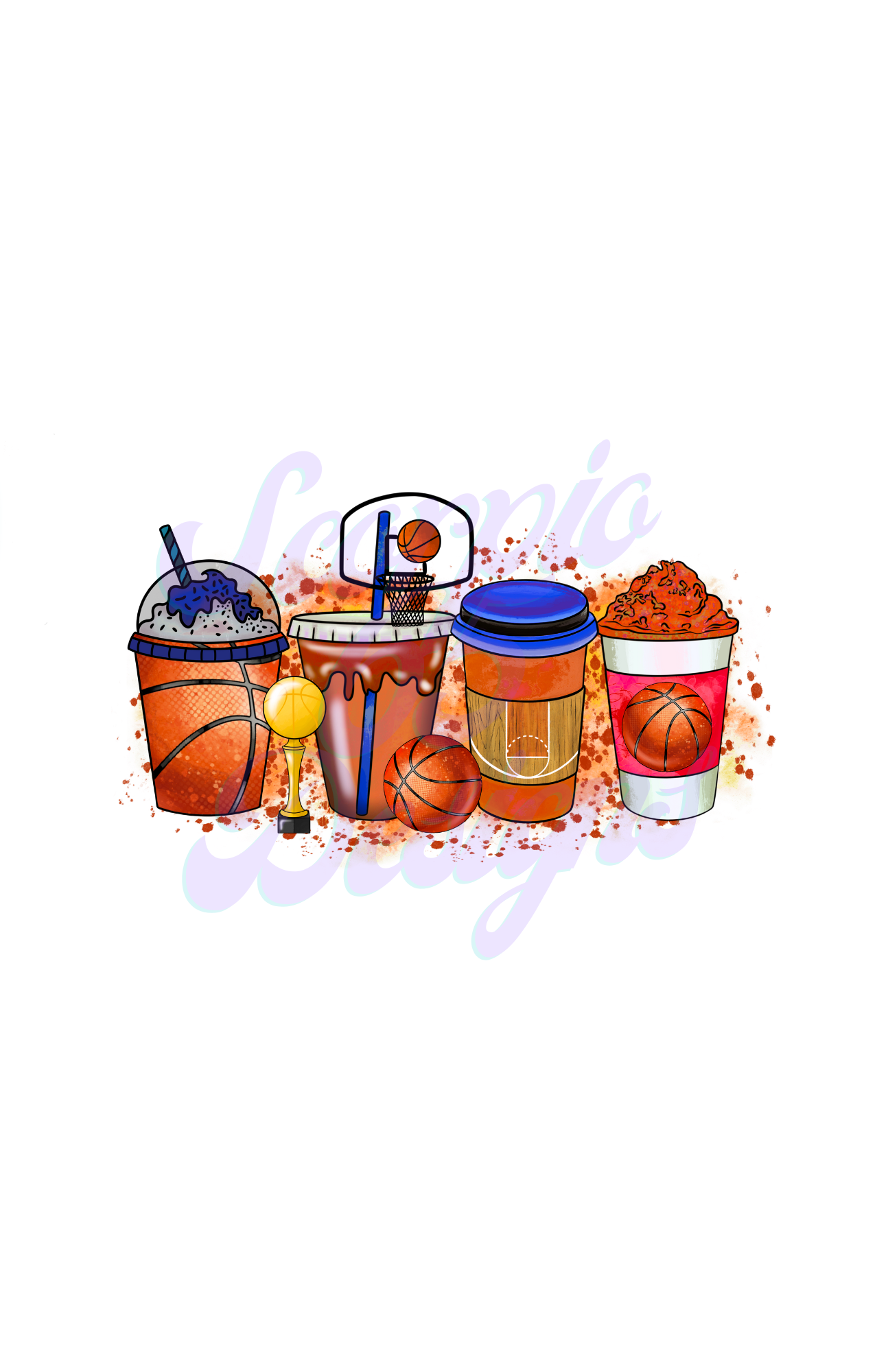 Basketball Coffee 2 DTF Transfers Scorpio 65 Designs